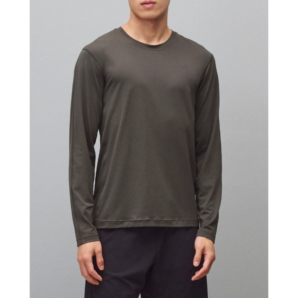 Reigning Champ Mens Long Sleeve Cordura Training Shirt Brown RC-2283 Large Mesh
